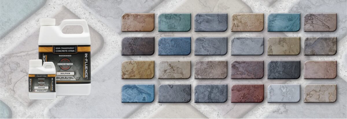 Durável In-Fluence semi-transparent concrete stain with color chart